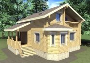 Проектирование деревянных домов - Дом из бруса по проекту №166-02/13