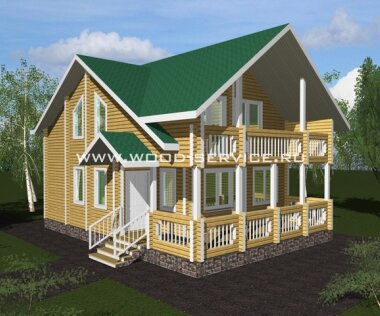 Проекты брусовых деревянных домов, цены - Дом из бруса ЧЕХОВ